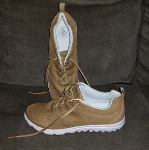 Gold colored Propet sneakers